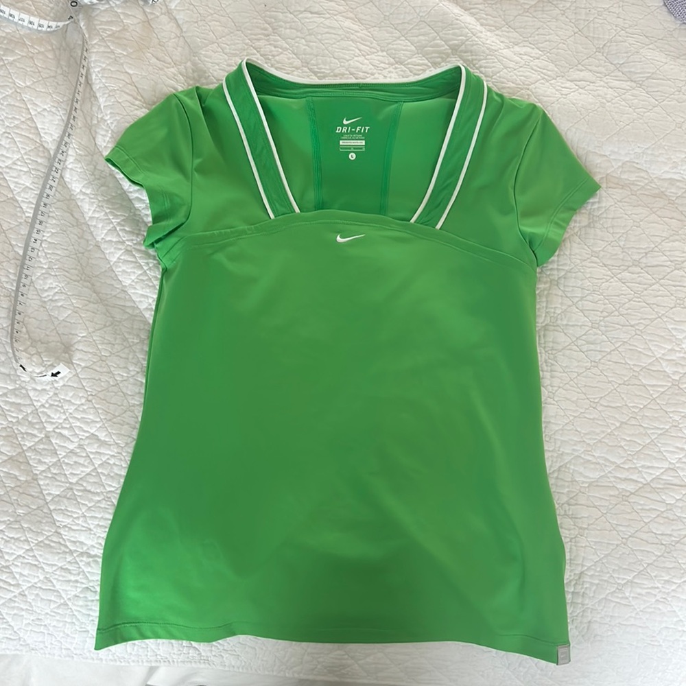 Nike green squareneck top L
